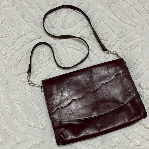 Vintage Handbags - Vintage Maroon Clutch / Crossbody